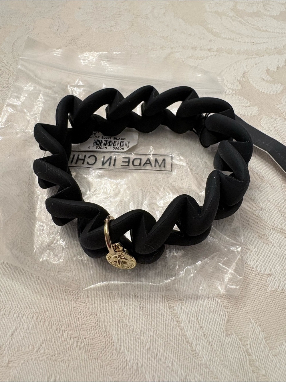 Marc by Marc Jacobs Black Rubber Chain Link Bracelet - NWT